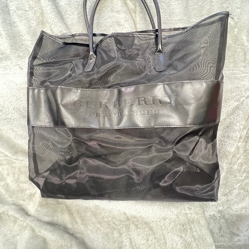 Burberry Fragrances Black Mesh Tote‎ Bag Beach Travel Shopping Bag
